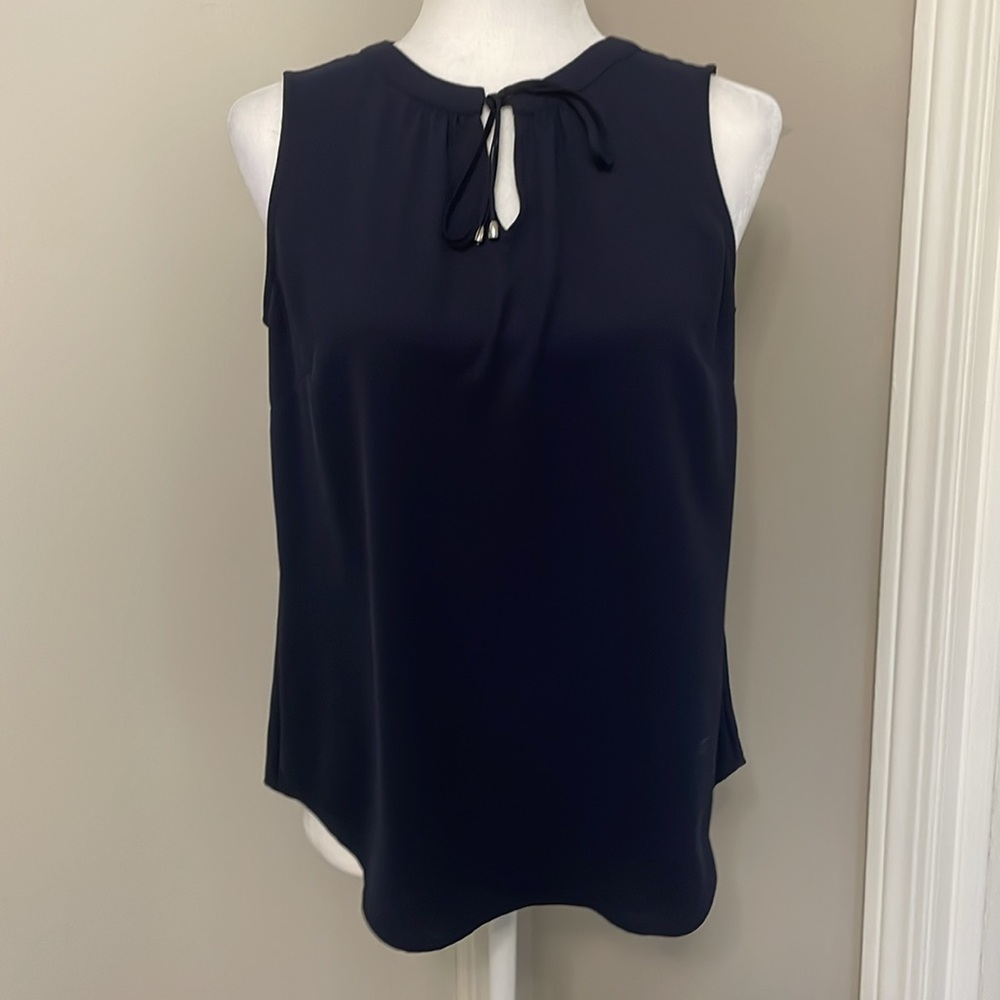 Talbots Petite, navy blue professional blouse. Size small petite. Like new.